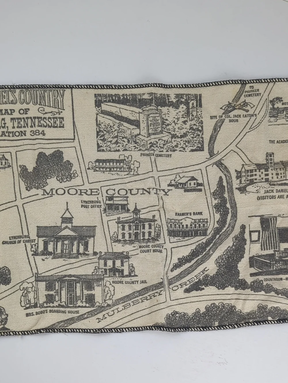 JACK DANIELS Rare Vintage 1960s Lynchburg Apron Bar Towel